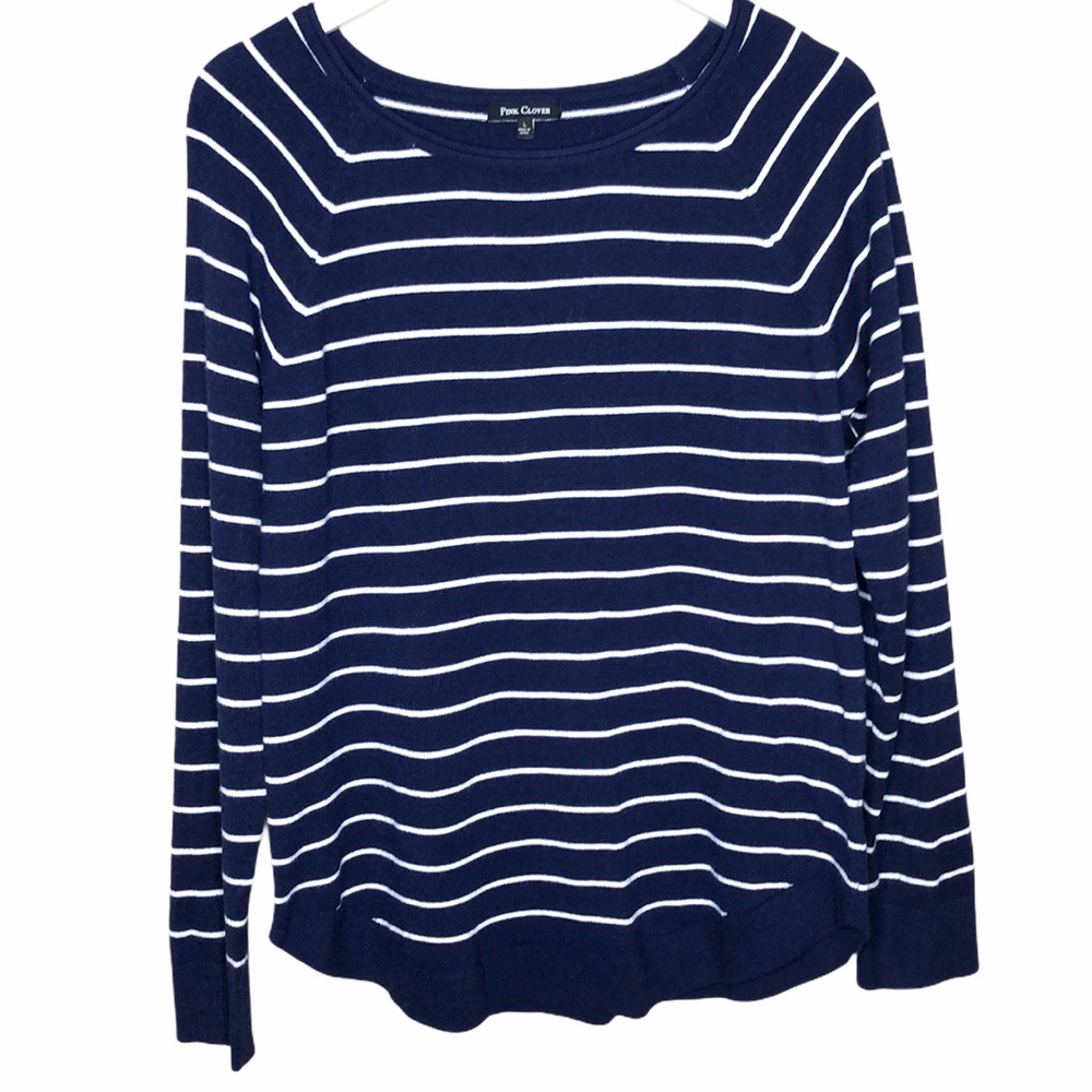 NEW Stitch Fix Pink Clover navy stripe sweater